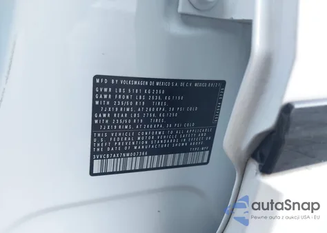 2022 Volkswagen Tiguan 2.0T Se R-Line Black from USA, damaged, VIN 3VVCB7AX7NM007366